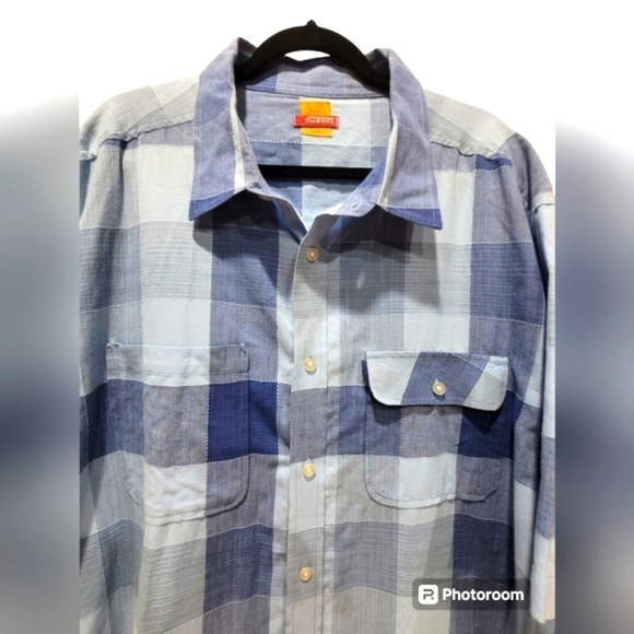 MECCA XXL 100% Cotton Plaid Men's Button Down Dress Shirt with Pockets - Picture 3 of 6